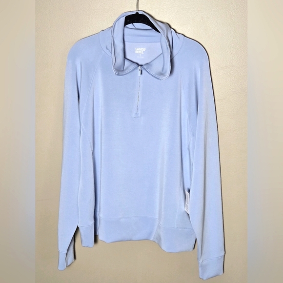 NWT Land's End Cupro Half Zip Athleisure Quiet Luxury Pullover, XL - Picture 3 of 6